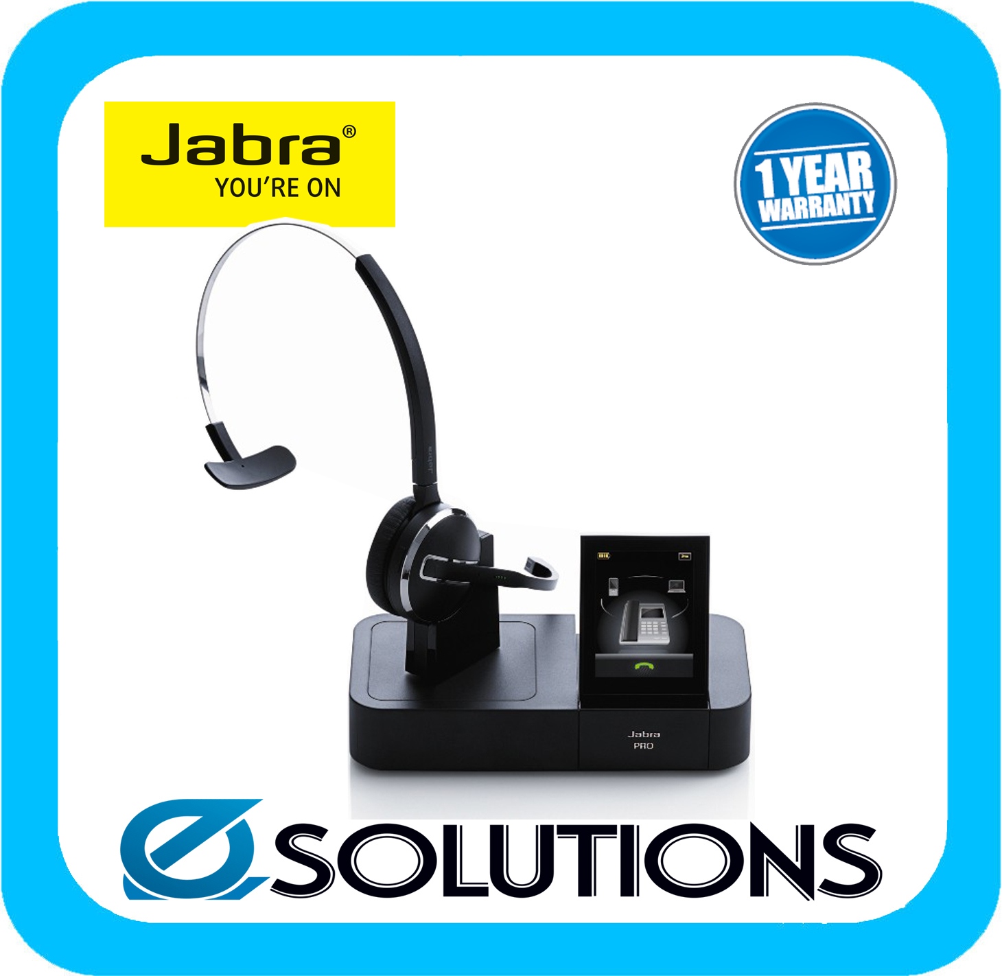 Jabra PRO 9470 Wireless Headset with Touchscreen for Softphone, Mobile