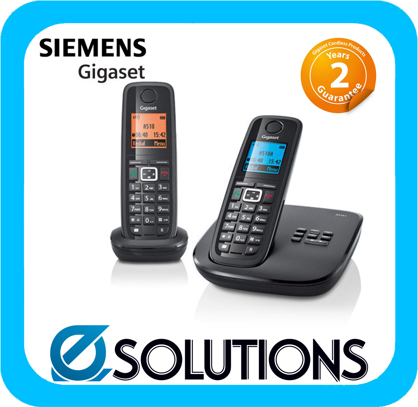 Siemens Gigaset A510A DUO Cordless Analog Phone with 2 Handsets and