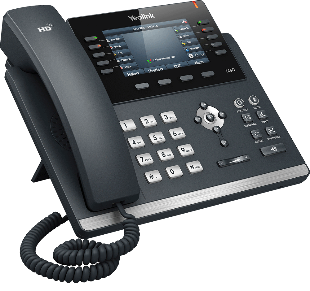 Yealink SIPT46G 6 Line IP Phone, Colour 4.3" Dual Gigabit Ports