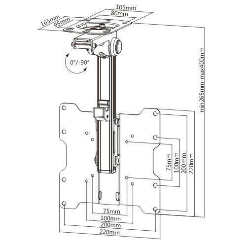 Brateck Under Cabinet Bracket For 17 37 Led Lcd Tvs And Screens