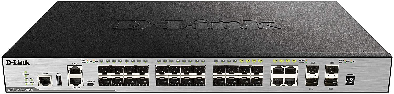 D-LINK DGS-3630-28SC 28-Port Layer 3 Stackable Managed Gigabit Switch ...
