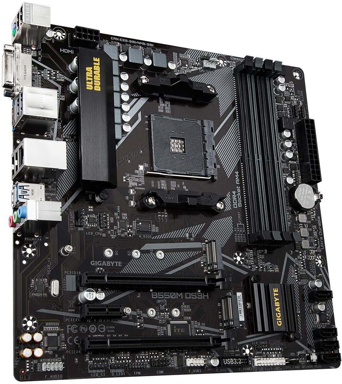 GIGABYTE B550M DS3H AMD Ryzen MATX Motherboard 4xDDR4 4xSATA 2xM,2 LAN