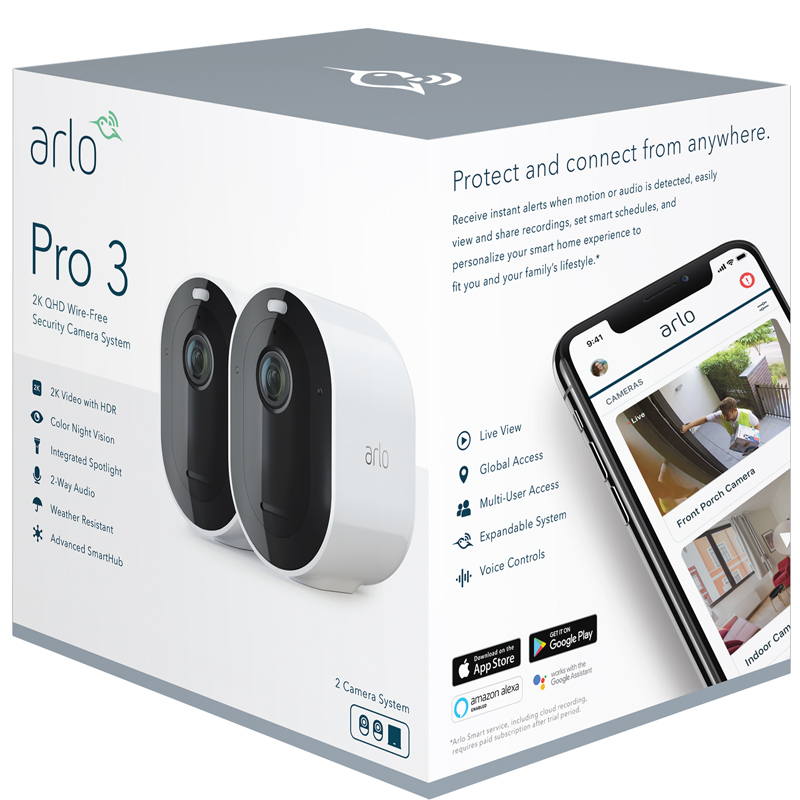 skat Opfylde Udrydde Arlo Pro 3 Wire-Free 2K Security Camera System – 2 Camera Pack | DeviceDeal