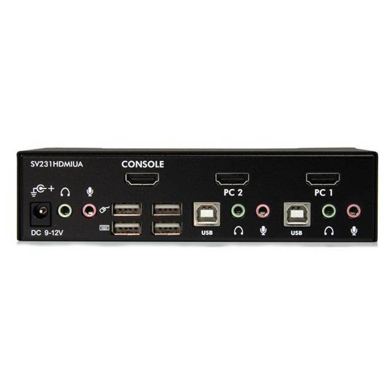 StarTech 2 Port USB HDMI KVM Switch with Audio and USB 2.0 Hub SV231HDMIUA