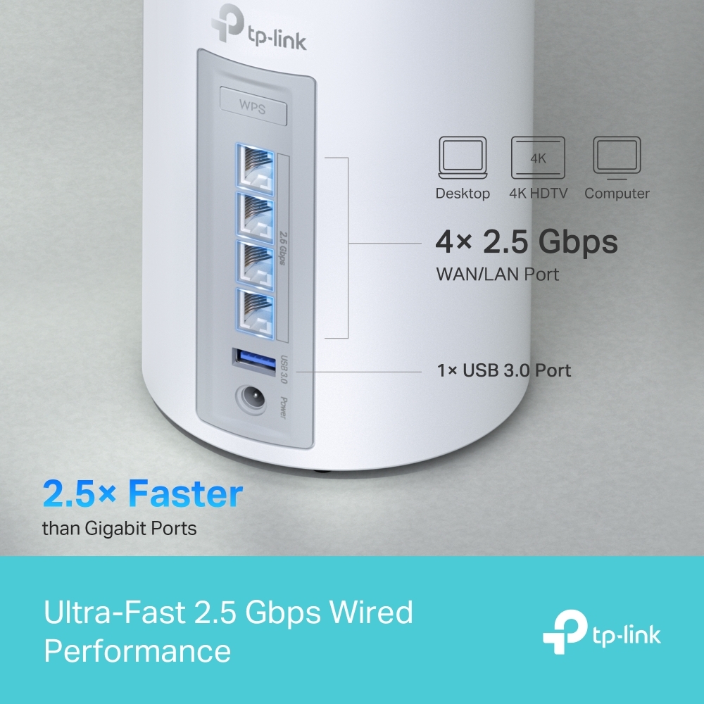 TP-Link Deco BE65(1-pack) BE11000 Whole Home Mesh Wi-Fi 7 System