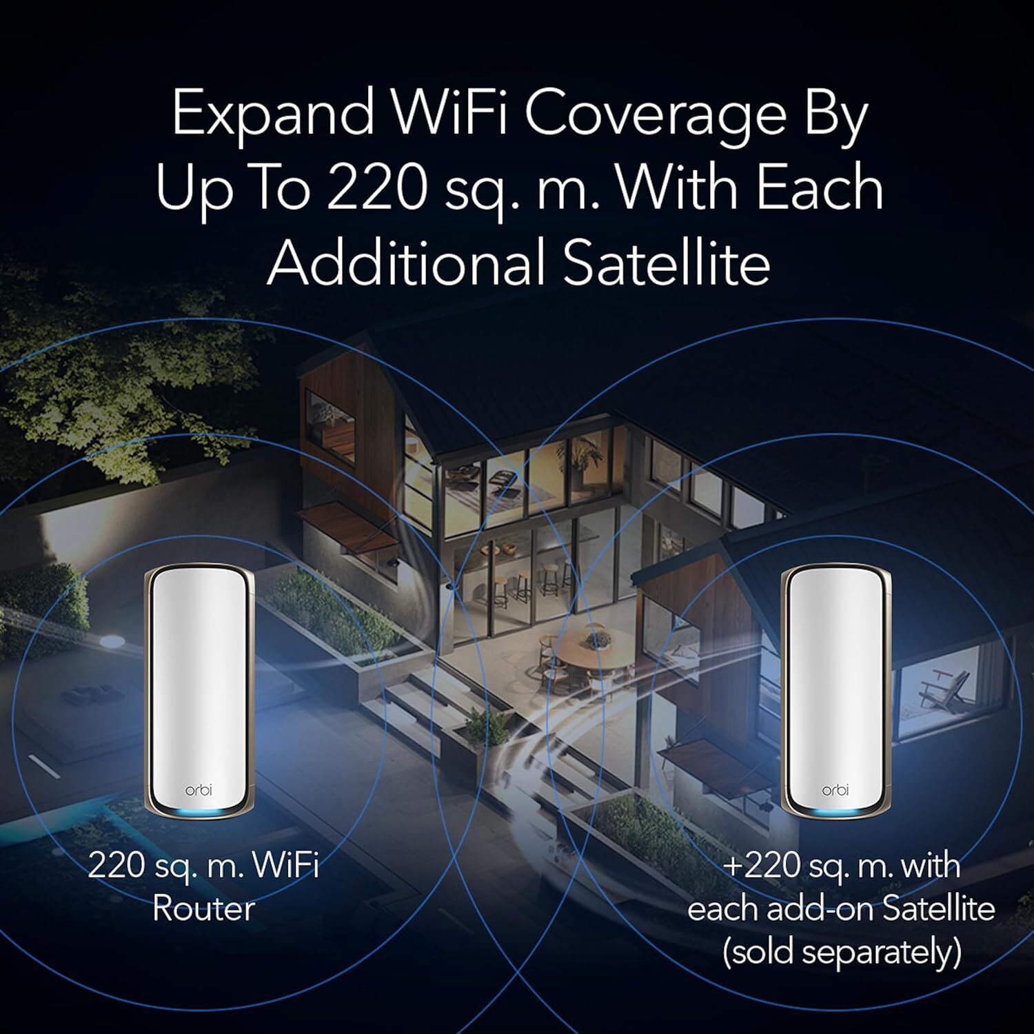 Netgear Orbi 970 Series Quad-Band WiFi Mesh System 27Gbps 3-Pack