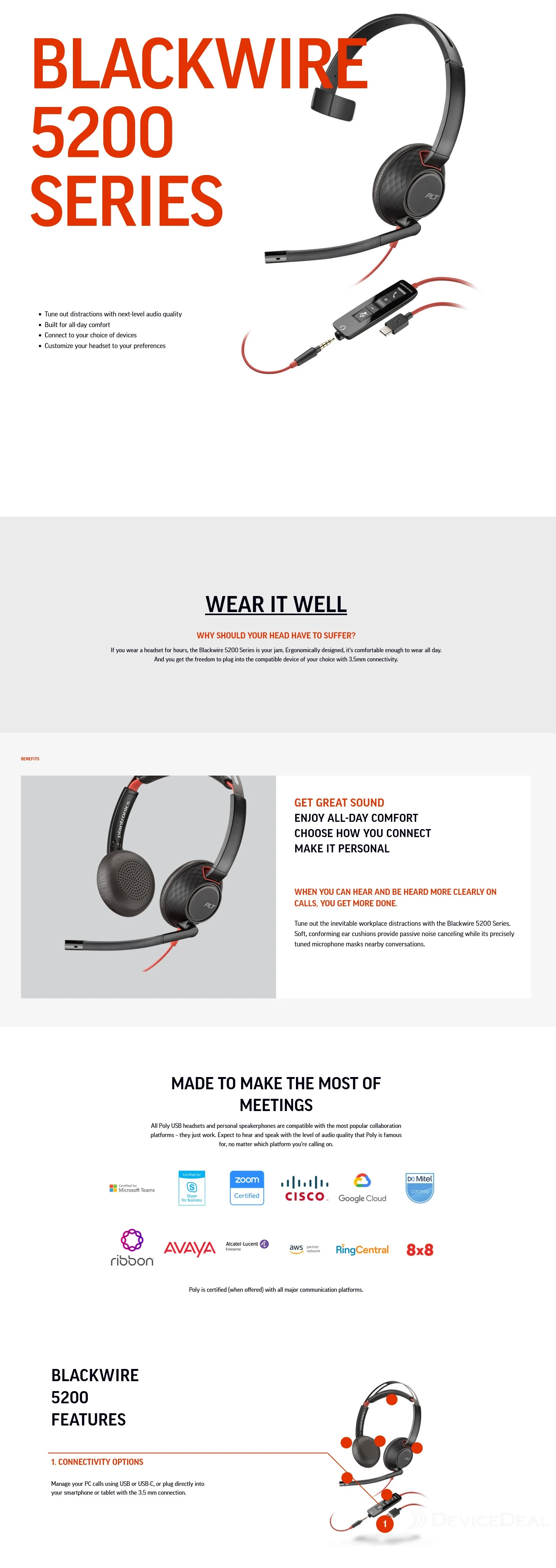 Plantronics Blackwire 5200 Series Poly Blackwire 5220 Poly