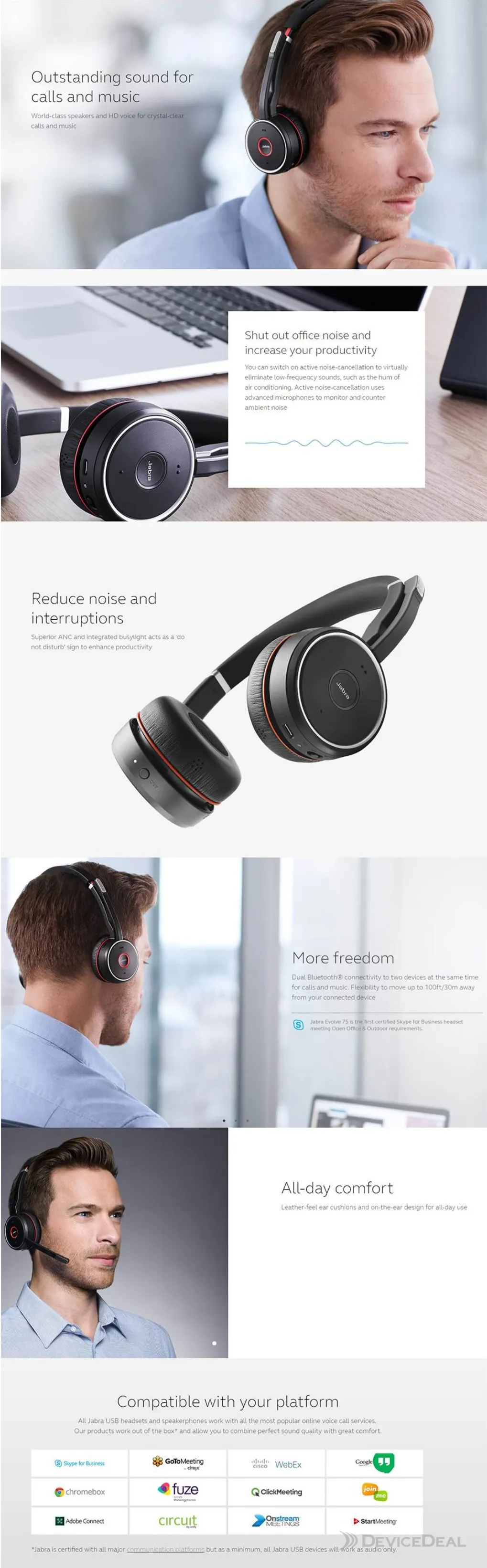 Bluetooth Headset Jabra 75 Evolve Review Jabra Evolve 75 MS Stereo