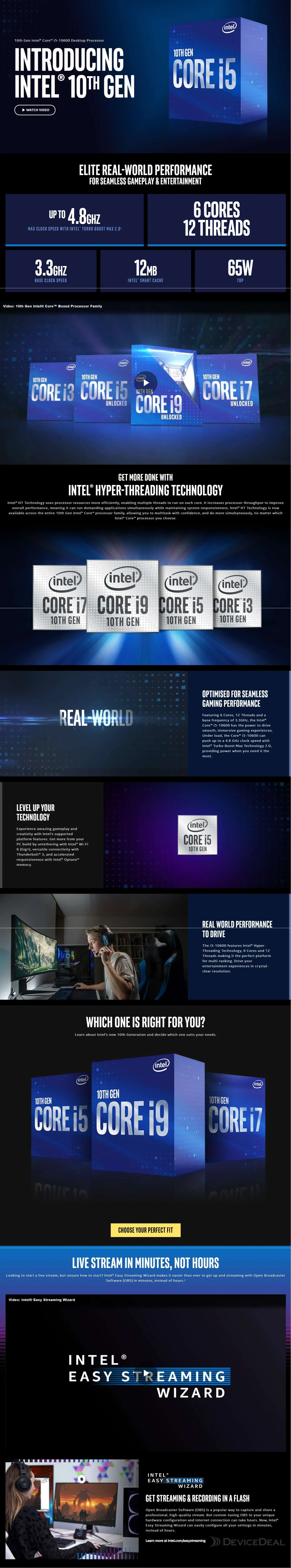 Intel Core I5 10600 Hexa Core Lga 1200 3 30ghz Cpu Processor Bx8070110600