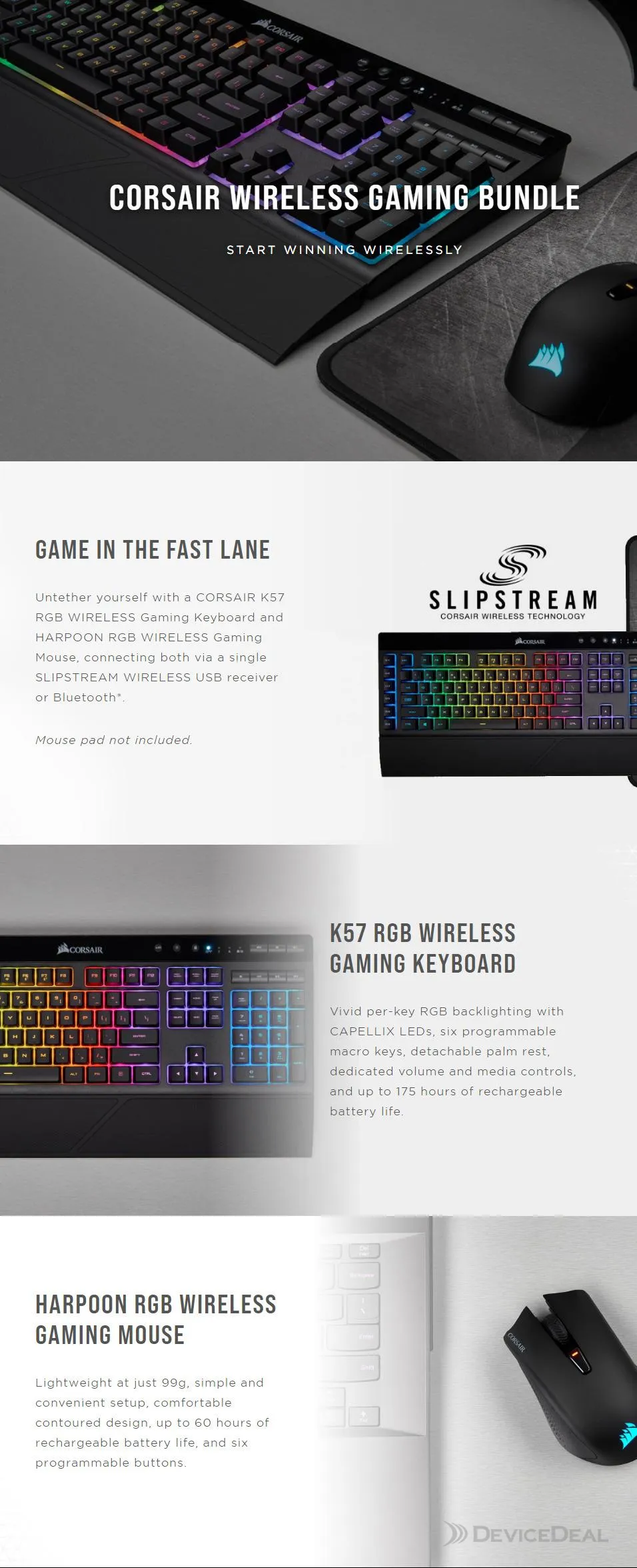 Corsair Wireless Gaming Keyboard & Mouse Combo DeviceDeal