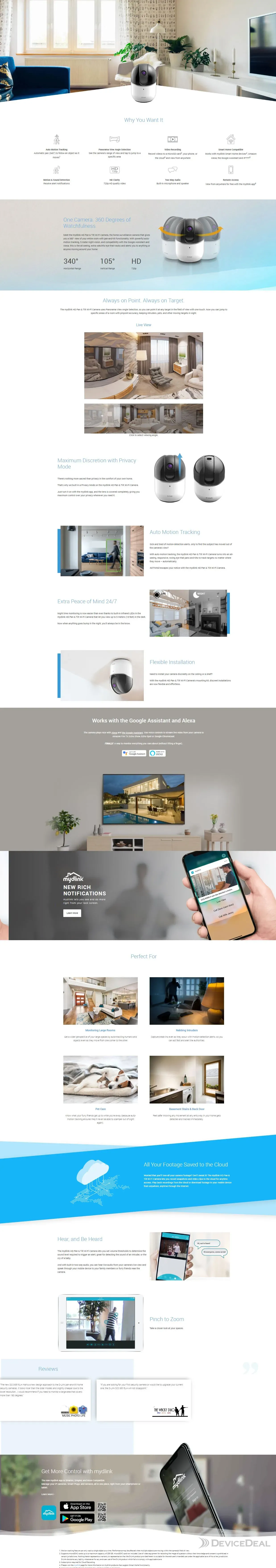 D-LINK HD Pan & Tilt Wi-Fi Camera DCS-8515LH
