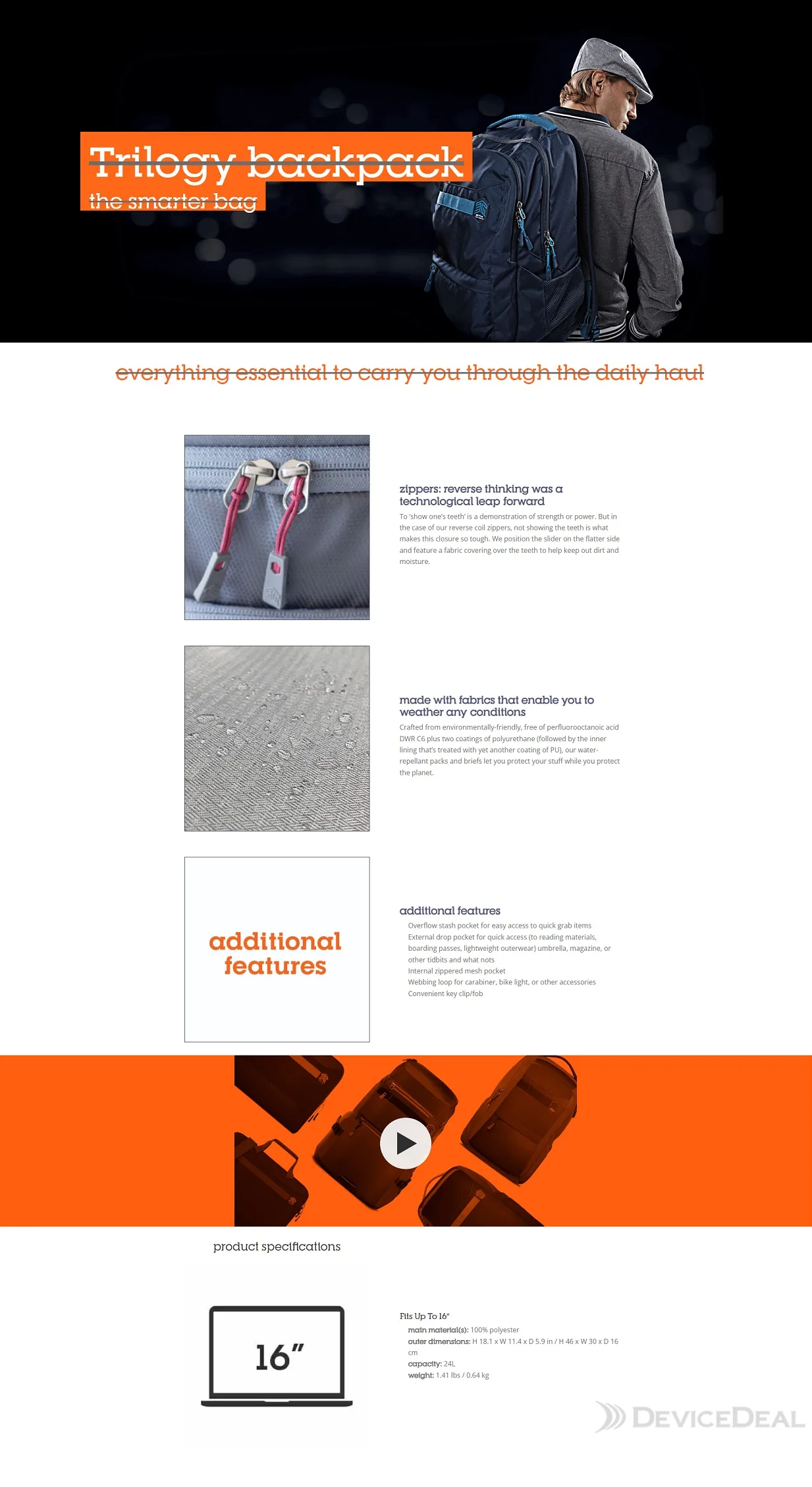 STM TRILOGY BACKPACK 15