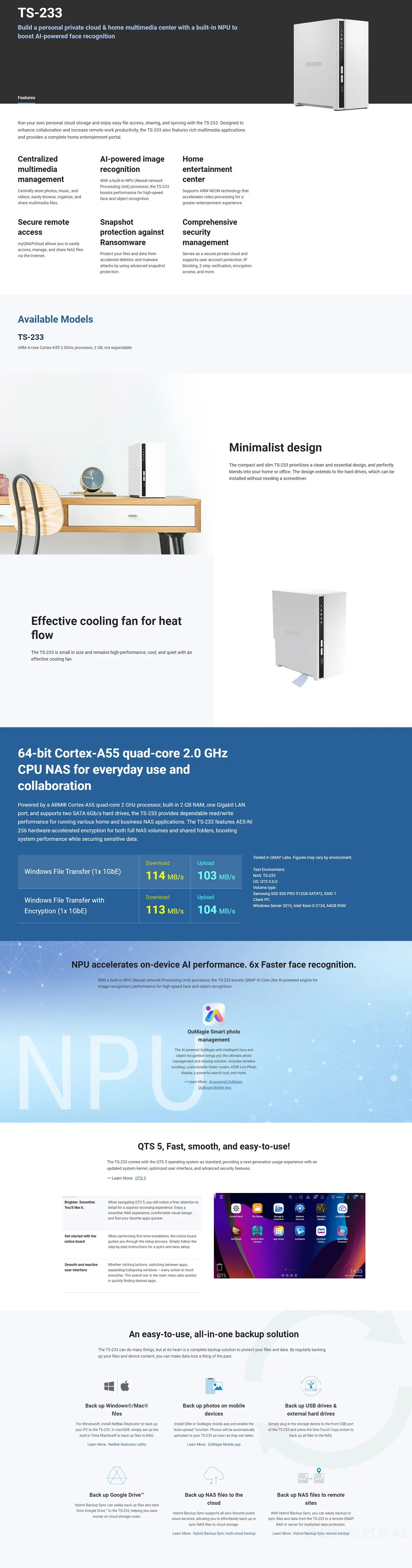 QNAP TS-233-US Network Storage 