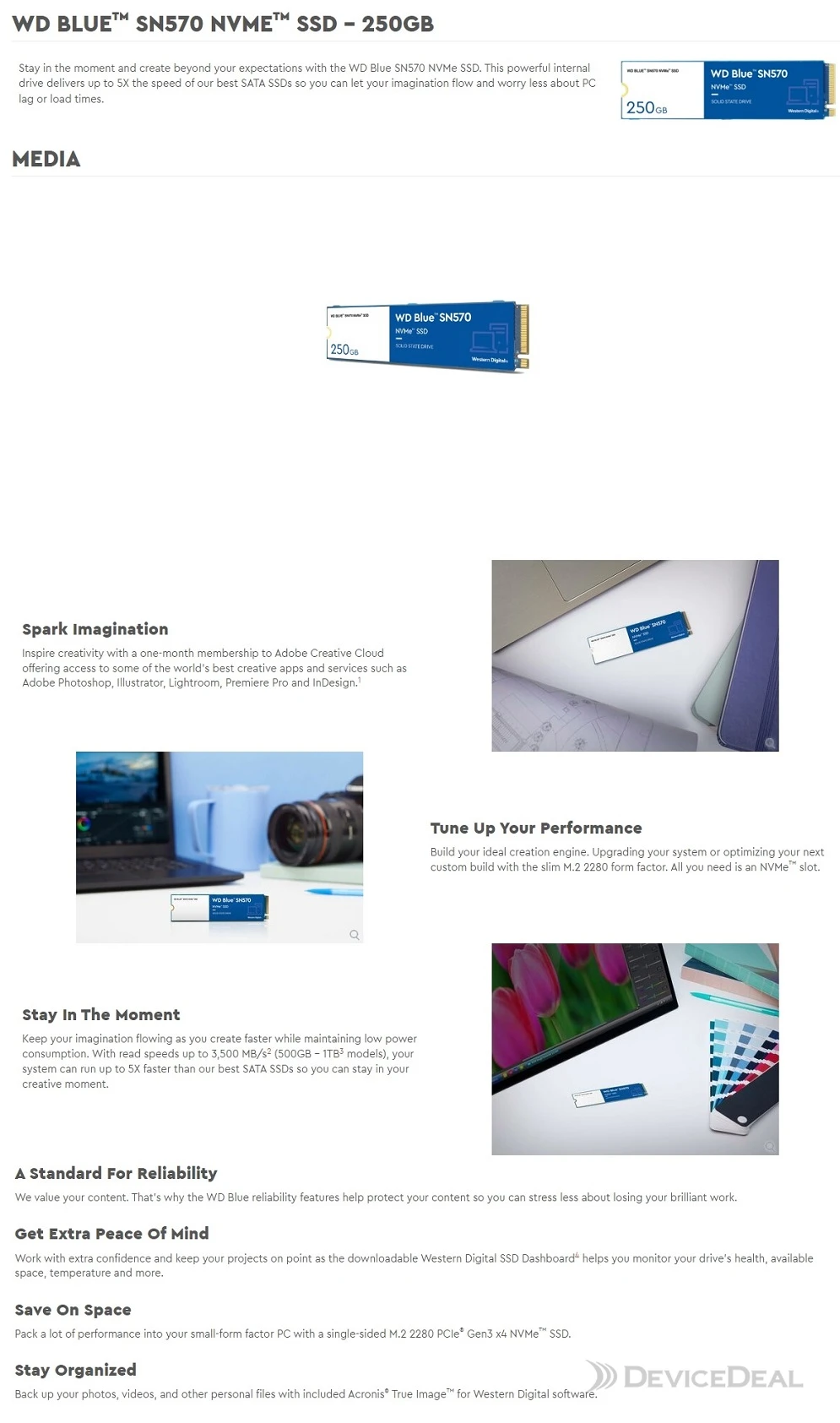 WD Blue SN570 NVMe SSD WDS250G3B0C - SSD - 250 GB - PCIe 3,0 x4