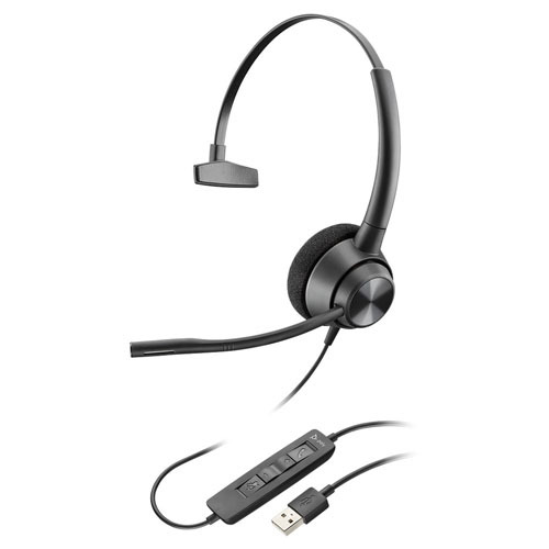 Poly EncorePro EP310 Monaural USBA Corded Headset with Inline Control