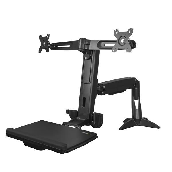 Startech Sit Stand Dual Monitor Arm For Two Monitors Up To 24in Startech Sit Stand Dual Monitor Arm