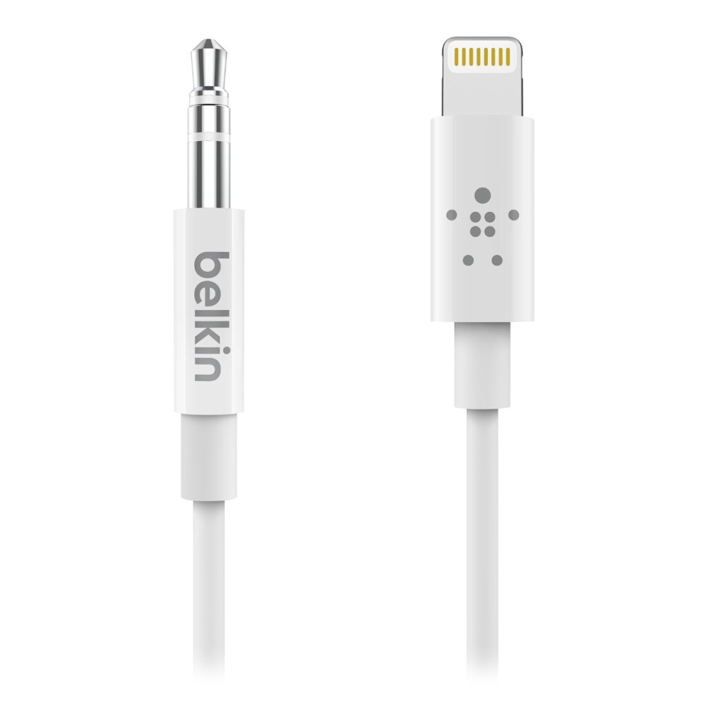 Belkin 1m 3 5mm Audio Cable With Lightning Connector White Avbt03 Wht