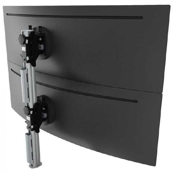 Atdec AWMS2BT75 Post mounted heavy duty dual vertical monitor mount Silver AWMS2BT75S Devi