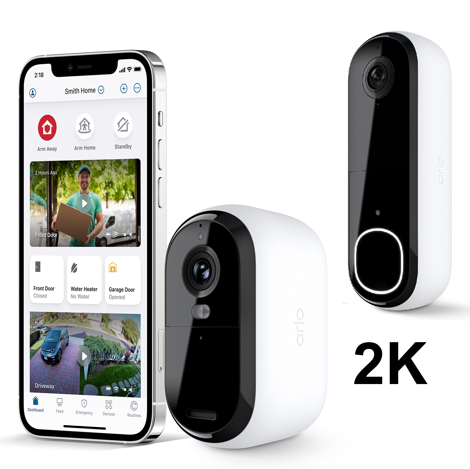 Arlo Essential Starter Bundle 2K Outdoor Security Camera + Doorbell