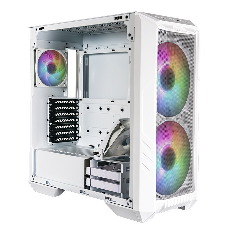 Cooler Master HAF 500 ARGB Mid-Tower E-ATX Case - White |DeviceDeal