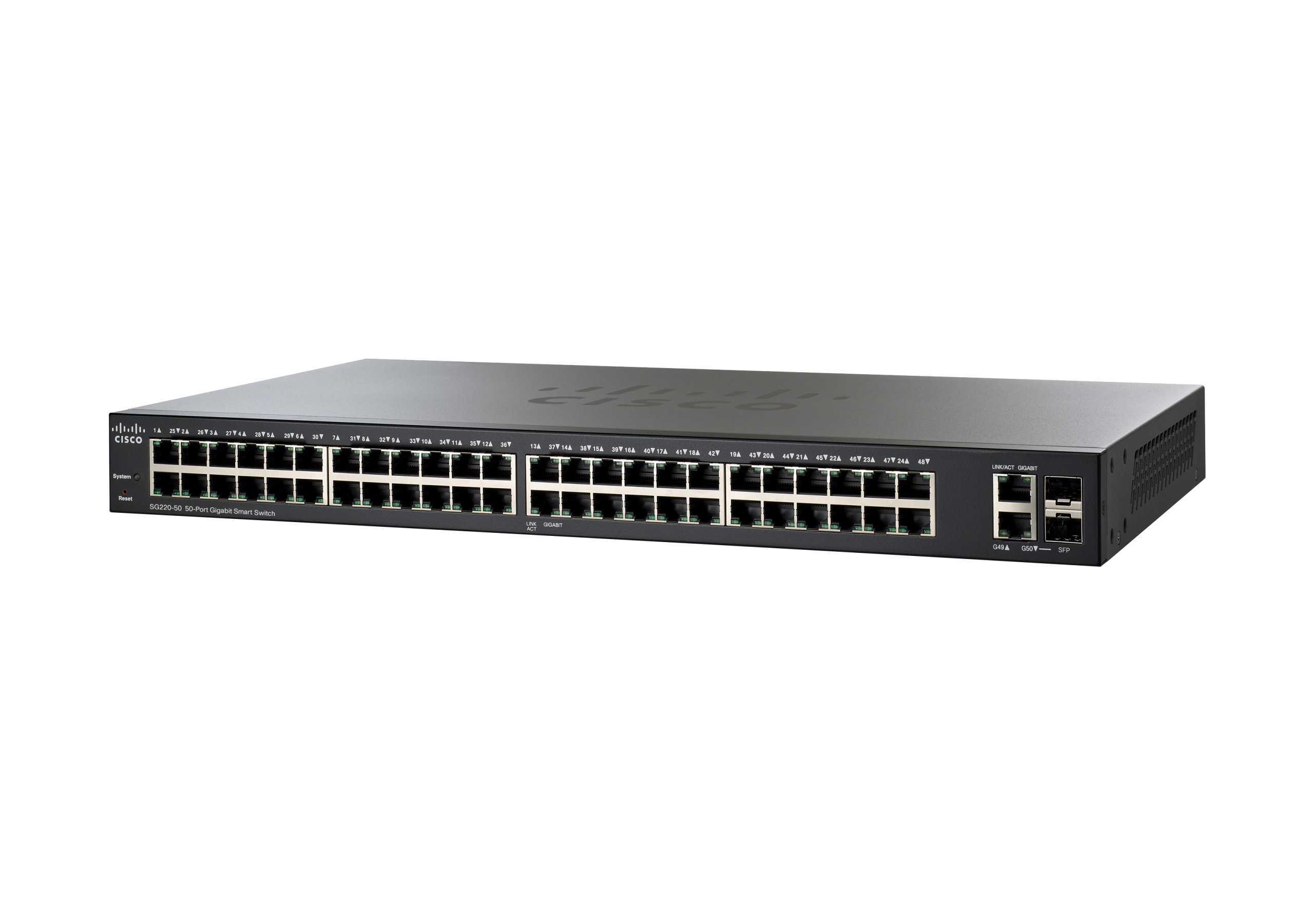Cisco SG220 48 Port Gigabit Smart Switch 2 GbE & 2 Gb SFP Slots