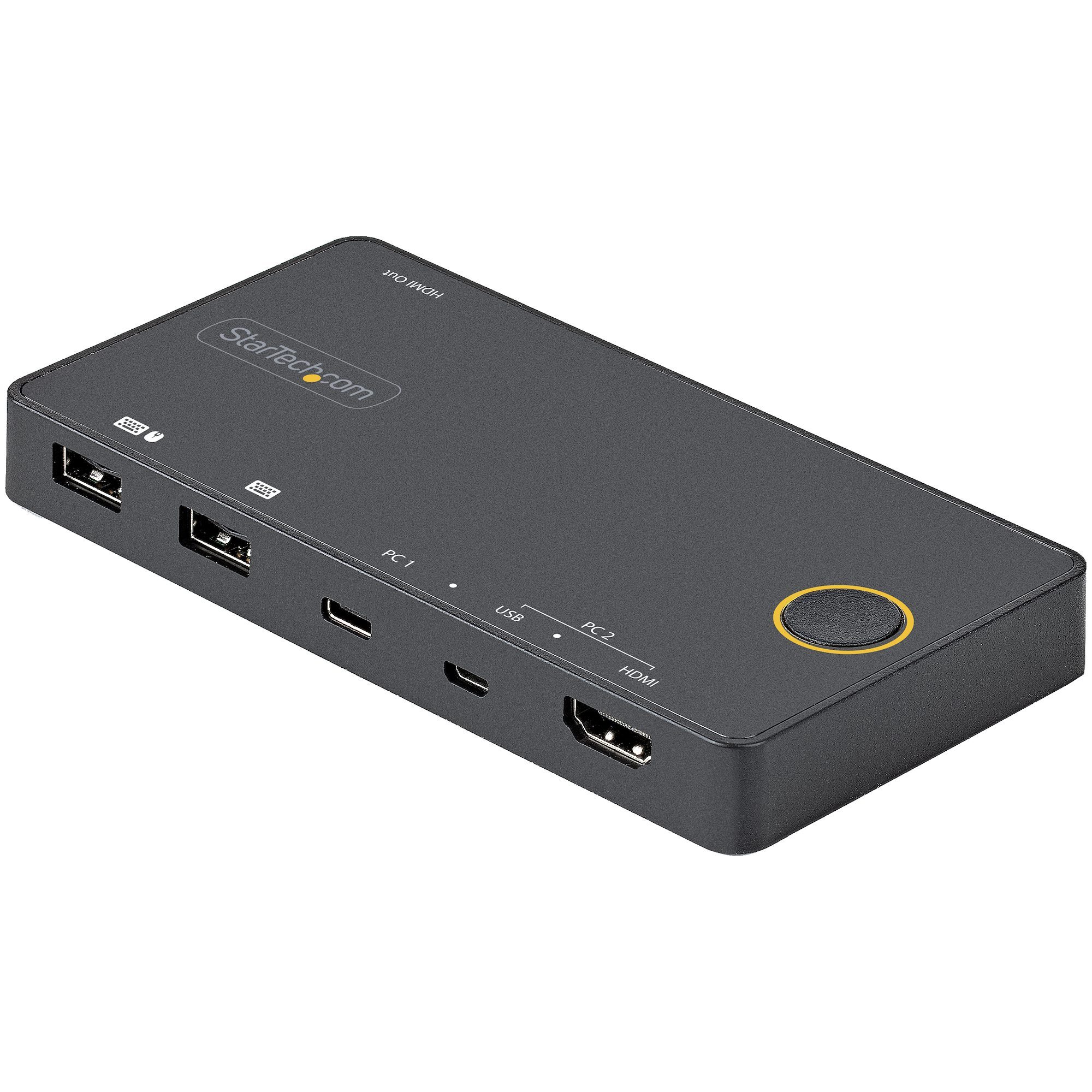Switch KVM Hybride 2 Ports USB-A HDMI & USB-C - Écran Unique HDMI 2.0 4K 60Hz - Commutateur KVM Compact HDMI Desktop et/ou Laptop - Alimenté par Bus USB - Compatible Thunderbolt 3