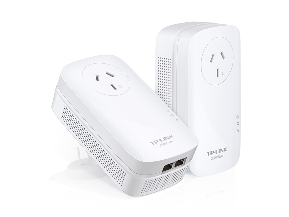 TP-Link TL-PA9020P KIT AV2000 2 Port Gigabit Passthrough Powerline ...