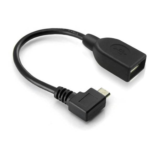 15cm Right Angle Micro USB Host OTG to Left Angle mini USB B Plug Adapter Cable