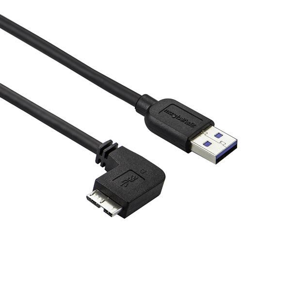 StarTech Slim Micro USB 3.0 Cable M/M LeftAngle MicroUSB 20in