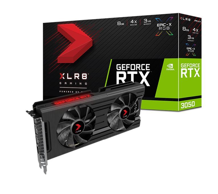 PNY nVidia GeForce RTX 3050 RGB 8GB Dual Fan XLR8 Gaming REVEL