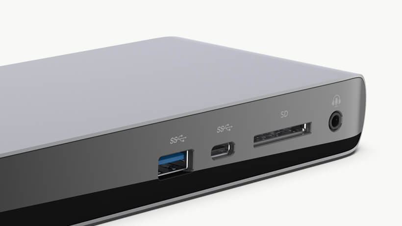 Close-up of the Belkin Thunderbolt 3 Dock Pro