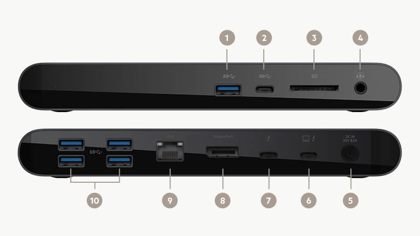 Belkin Thunderbolt 3 Dock Pro ports