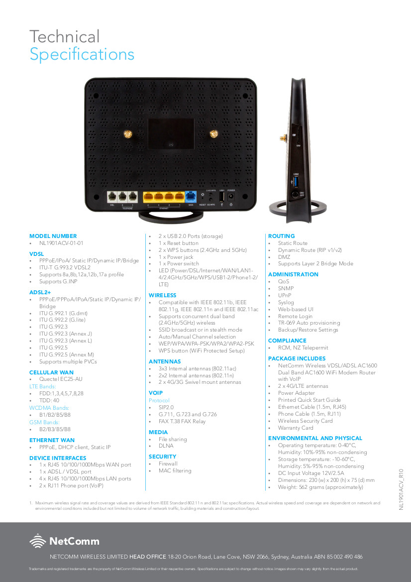 NetComm NL1901ACV VOIP