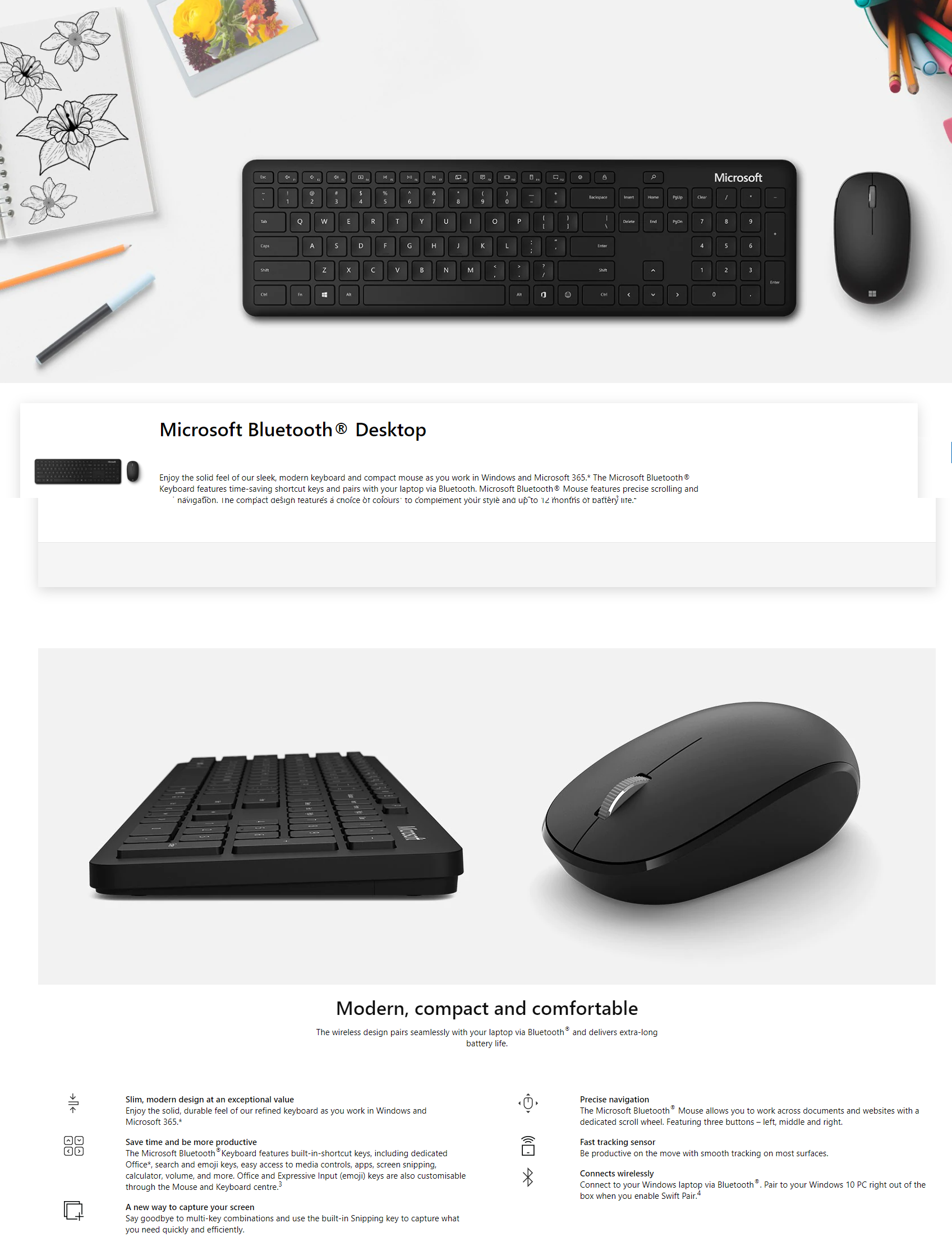 Microsoft QHG-00017 Bluetooth Desktop Mouse Keyboard