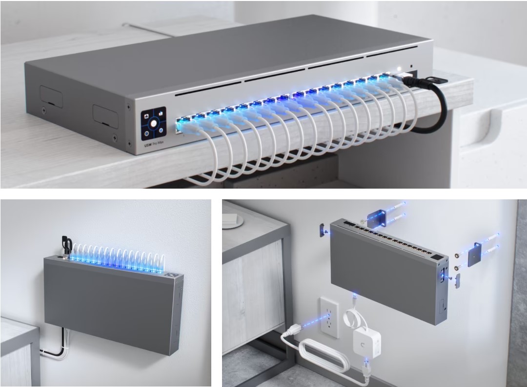 Ubiquiti USW-Pro-Max-16 A 16-port type of connection and mounting