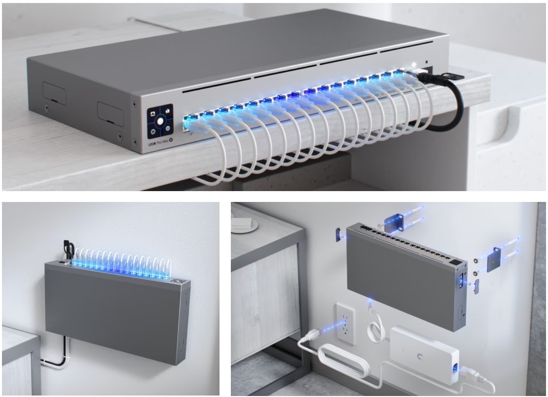 Ubiquiti USW-PRO-MAX-16-POE A 16-port type of connection and mounting