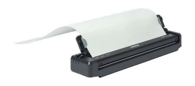 Brother PocketJet mobile printer being used with a tablet in a vehicle