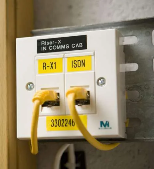 Durable Brother labels identifying network ports and cables