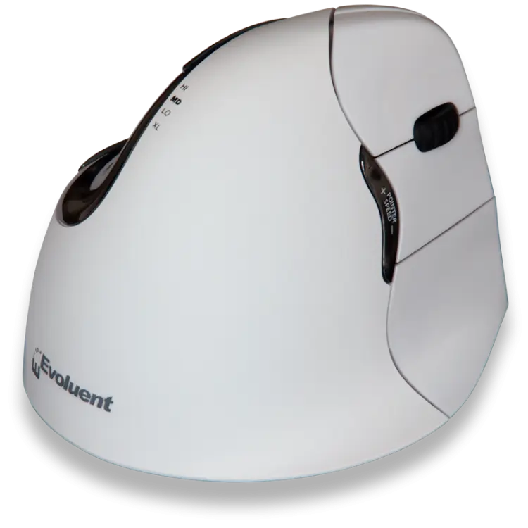White ergonomic vertical computer mouse