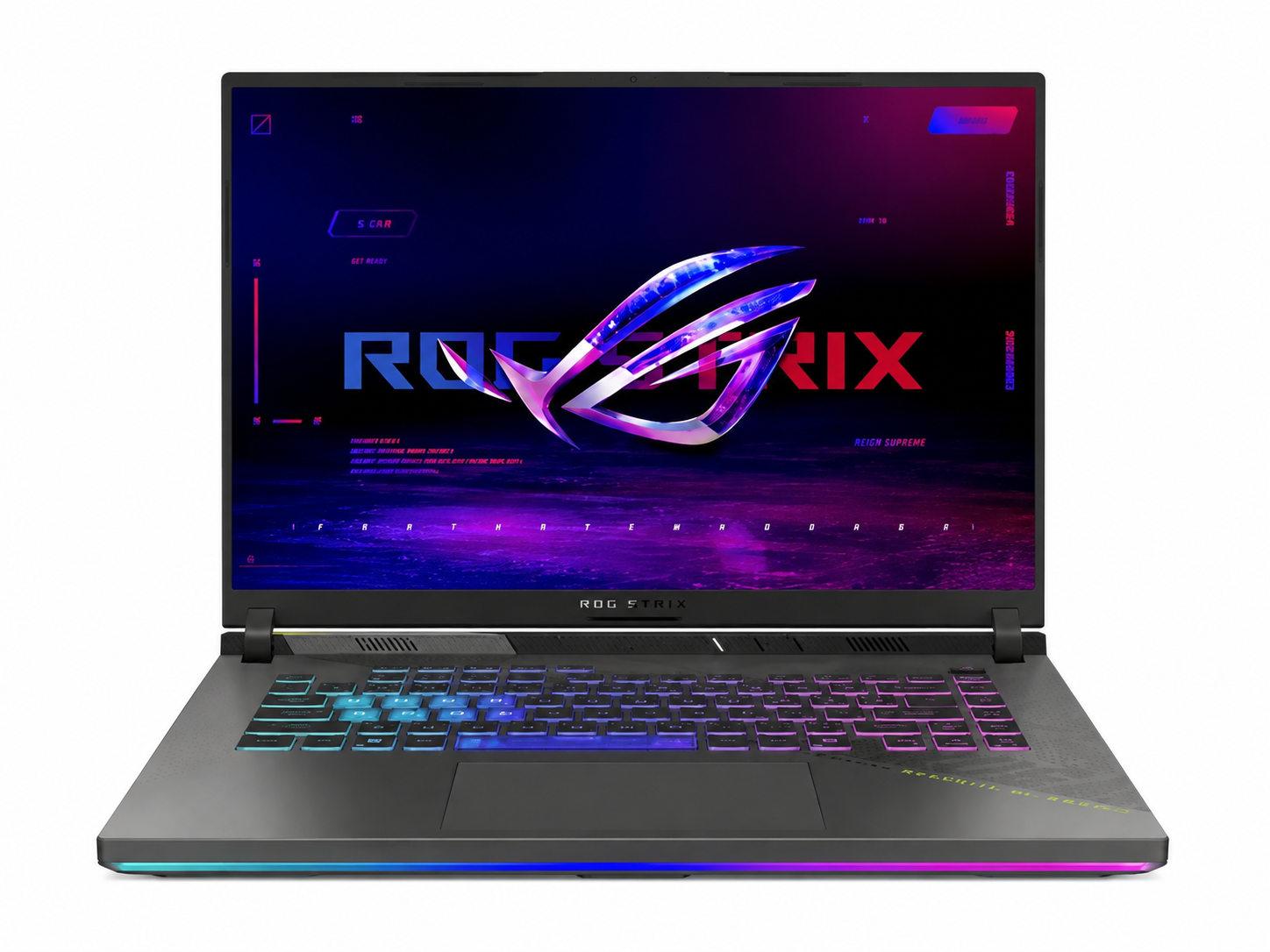 Gaming laptop with illuminated keyboard and colourful screen