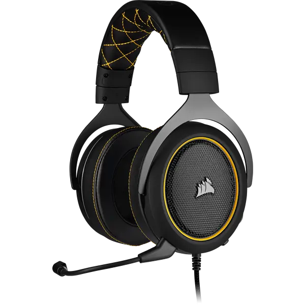 Black over-ear headset with boom microphone