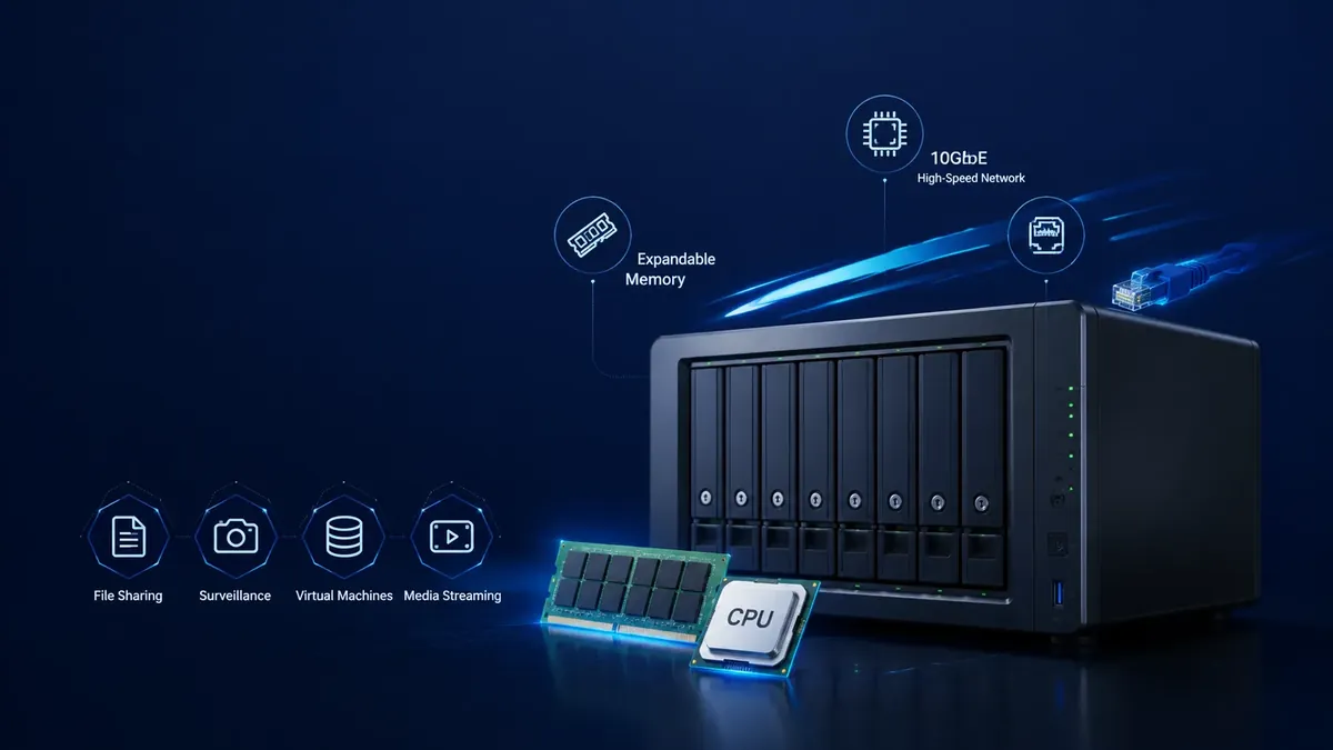 NAS performance and multi-gigabit network workflow diagram