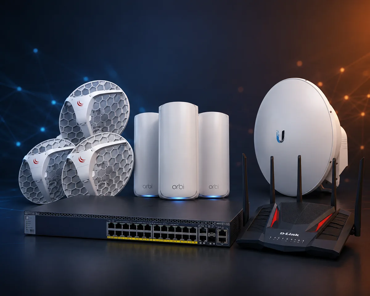 Networking equipment including wireless routers, mesh Wi-Fi, switches and outdoor wireless devices