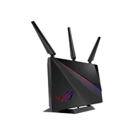 Black wireless router with three antennas