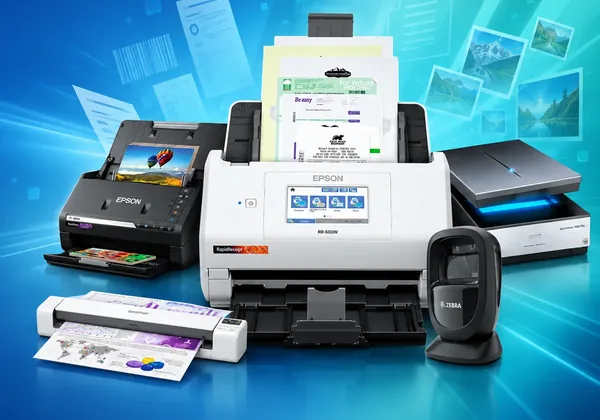 Document, portable, photo, flatbed and barcode scanners