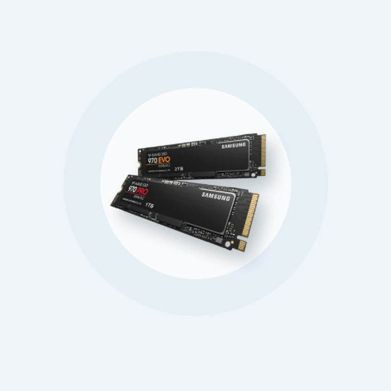 Two M.2 solid-state drives