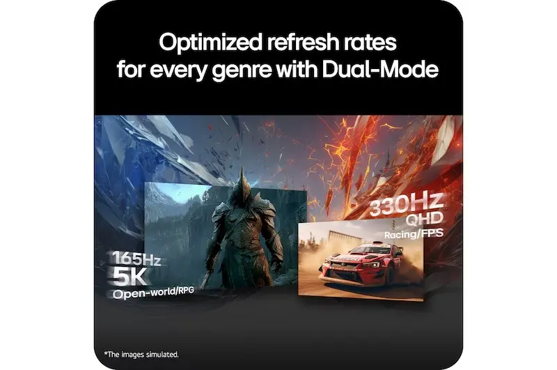 LG 27GM950B Dual-Mode with 5K 165Hz and QHD 330Hz modes