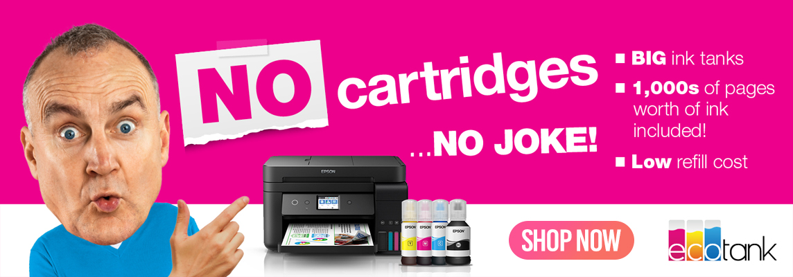 epson ecotank banner explaining how you can save the cost of cartridges when you buy ecotank