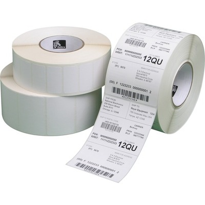 Zebra Label, Paper, 3x2in (76.2x50.8mm); DT, Z-Perform 2000D, Value Coated, All-Temp Adhesive, 1in (25.4mm) core, 1240/roll, Plain - 10010029
