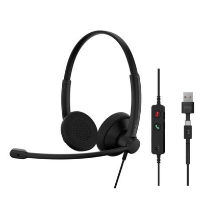 EPOS UC IMPACT 100 Stereo Corded Headset | USB-C + USB-A